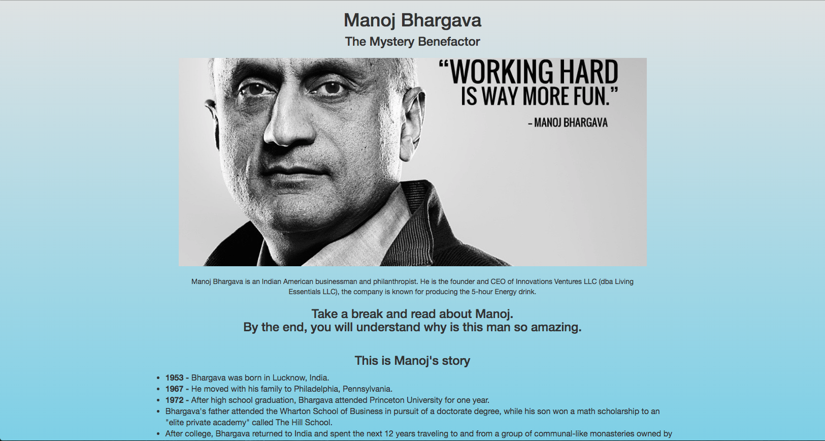 Tribute Page
